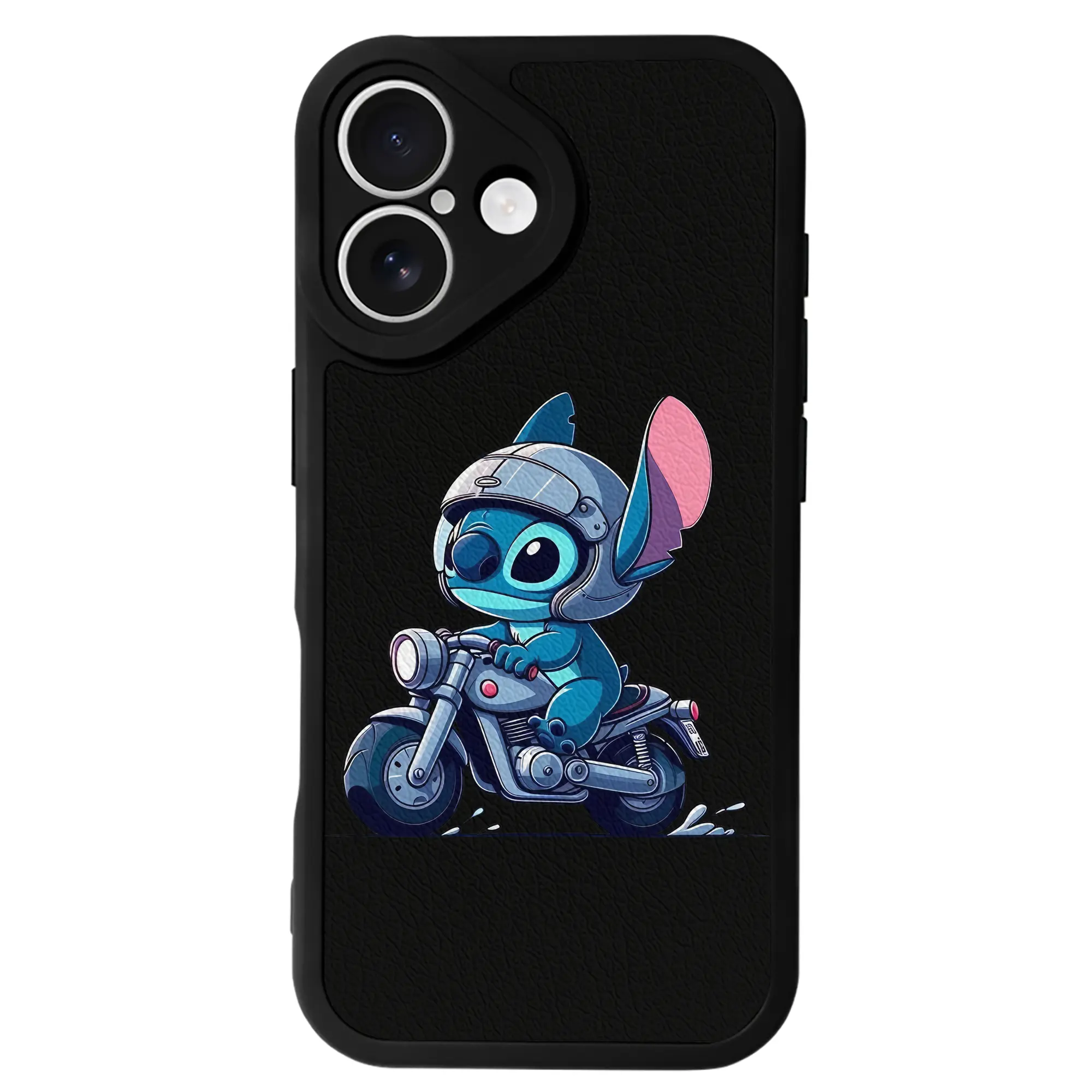 リロ＆スティッチ グッズ スティッチ - IPhone 16シリーズ対応 ・ シリコンスマホケース ・ レザー調 ・ 高精度フィット ・ 耐衝撃 ・ ワイヤレス充電対応 ・ 精密カット